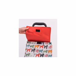 Pug Multicoloured Shopping Trolley - Lightweight Foldable Grocery Trolley - 45ltr Capacity - Steel Body Frame - 95 x 35 x 28cm - 2 wheel shopping