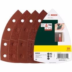 Bosch 2607017112, 25-Piece Sanding Sheet Set (Different Materials, Grit Size 40/80/120/180, 11 Holes, Accessories for Multi-S ...