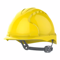EVO2 Yellow HDPE Helmet, One Size, Slip Ratchet Adjustment, EN 397 Industrial