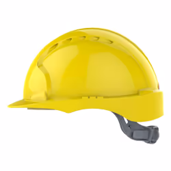 EVO2 Yellow HDPE Helmet, One Size, Slip Ratchet Adjustment, EN 397 Industrial