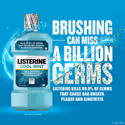 Listerine Antiseptic Mouthwash  Cool Mint 33.8 oz (Pack of 2)