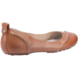 ) Hush Puppies Janessa Leather Women's Tan Flats - Brown, 3 (Adults'