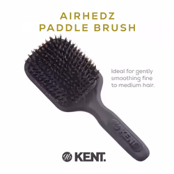 Kent AH13G Airhedz Pro Pure Bristle Paddle Brush (Medium  Grey) - for Smoothing and Finishing