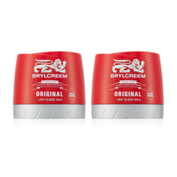 2x Brylcreem ORIGINAL LIGHT GLOSSY HOLD Mens Hair Styling Cream RED TUB 150ml
