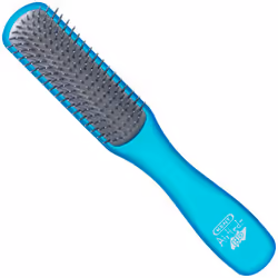 Kent AHGLO02 Airhedz Glo Blue Half Round Narrow Detangling Hair Brush - 9 Row Ionic Anti Static Non Scratch Long Nylon Bristl ...