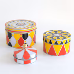 Stackable Design Storage Box Set, Metal, Multi-Colour, 13 x 19.5 x 19.5 cm