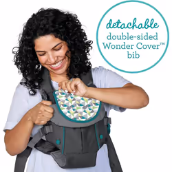 Swift Classic Carrier â ergonomic baby carrier with 2 carrying positions and bag, grey adjustable baby carrier with hip seat and front pocket for - Additional view 5
