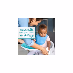 INFANTINO Grow-with-Me 4-in-1 Two-Can-Dine Deluxe Feeding Booster Seat, Space-Saving Design, Infant for 4M+, Toddler 3Y+, Teal, 303100, Grey/Teal
