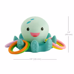 - Light Up Ring Catcher - Octopus Bath Toy - Enhancing Motor Skills in Babies & Toddlers - Night Light Kids - Illuminates for Engaging Play - 5 - Additional view 5