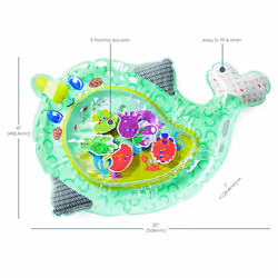 - Jumbo Pat & Play Water Mat - Enhances Tummy Time and Motor Skills - Baby Play Mat - Sea-Themed Mess-Free Water Play for Babies - Multicolor - 3