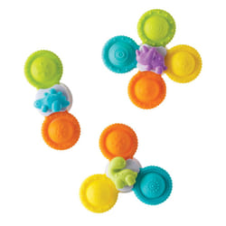 Infantino Silicone Bath Pop Spinners - Sensory Dinosaur Toys with Suction Cups  Engaging Bath Time Fun for Toddlers  3-Piece