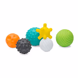 Infantino Textured Multi Ball Set - Toy for Sensory Exploration and Engagement for Ages 6 Months and up 6 Piece Set