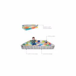 - Foldable Soft Foam Mat - Baby Play Mat - Extra Large - Double-Sided Cushioned Portable - Fold-Up Sides - Non Slip Crawling - Infants & Toddlers - - Additional view 6
