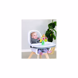 Infantino Jungle Ferris Wheel - Spinning High Chair Toy with Three Jungle Animals and Music and Practical Suction Cup, Multi-Colour