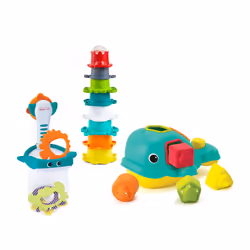 Ocean Fun Bathtime Playset - Including Orca The Shape-Sorting Whale, Shoot 'n Scoop Ocean pals and 8 Colourful Stacking Cups, ...