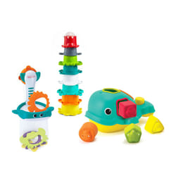 Ocean Fun Bathtime Playset - Including Orca The Shape-Sorting Whale, Shoot 'n Scoop Ocean pals and 8 Colourful Stacking Cups, BPA Free