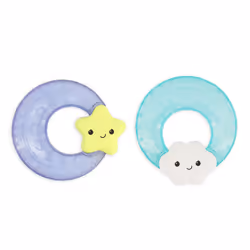 Infantino Shake & Soothe Water Teethers - Sensory Exploration and Teething Relief Cloud and Star 2-Pack