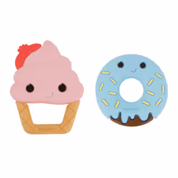 Infantino Sweet Tooth Silicone Teethers Textured Ice Cream and Donut 2-Pack