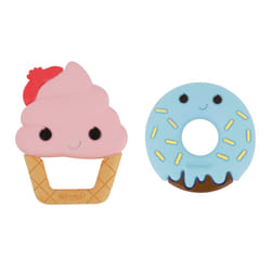 Infantino Sweet Tooth Silicone Teethers  Textured Ice Cream and Donut  2-Pack