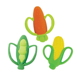 Infantino Farmers Market Teether Gift Set - Set of 3 BPA-Free Veggie Textured Silicone Teethers for Soothing Sore Gums  Multicolor