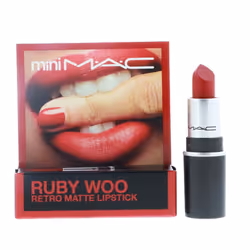 MAc Little Lipstick color Ruby Woo, Red, Mini (MAcS7P004)