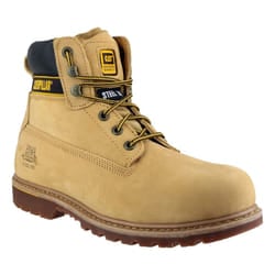 ) Caterpillar Holton S3 Leather Honey Safety Boots - Gold, 12 (Adults'