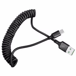 5a Usb C Cable Fast Charge Spring For Iphone - For micro, Black