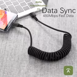 5a Usb C Cable Fast Charge Spring For Iphone - For micro, Black