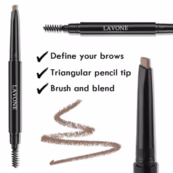 LAVONE Eyebrow Stamp Pencil Kit for Eyebrows Makeup  with Waterproof Eyebrow Pencil  Eyeliner  Eyebrow Pomade  and Dual-ended Eyebrow Brush - Soft Bro