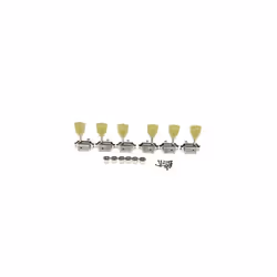 Wilkinson Nickel with Vintage Button 3x3 Deluxe Vintage Tuners Guitar Tuning Keys Machine Heads with Plastic Keystone Buttons ...