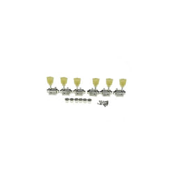 Wilkinson Nickel with Vintage Button 3x3 Deluxe Vintage Tuners Guitar Tuning Keys Machine Heads with Plastic Keystone Buttons for Les Paul/SG/ES  K194