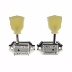 Wilkinson Nickel with Vintage Button 3x3 Deluxe Vintage Tuners Guitar Tuning Keys Machine Heads with Plastic Keystone Buttons for Les Paul/SG/ES  K194