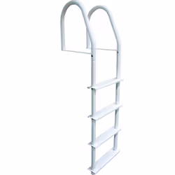 Dock Edge Fixed 4 Step Ladder Bright White Galvalume