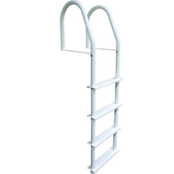 Dock Edge Fixed 4 Step Ladder Bright White Galvalume