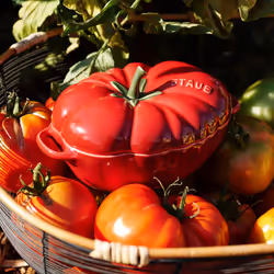 STAUB Ceramics Dutch Oven 16-oz Petite Tomato Cocotte  Cherry