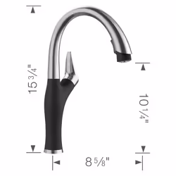 BLANCO 526401 Artona Fauet Kitchen Faucet  1.5 GPM  Coal Black/Stainless