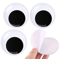 4 inches Giant Wiggle Googly Eyes with Self Adhesive Black Plastic Large Eyes for Crafts Making and Party Decorations (Black  100mm-4pcs)