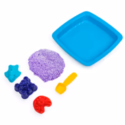 Kinetic Sand , Sandbox Playset with 1lb of Blue and 3 Molds, for Ages 3 and up