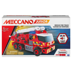 Meccano Junior, Rescue Fire Truck with Lights and Sounds STEAM Building Kit, for Kids Aged 5 and up