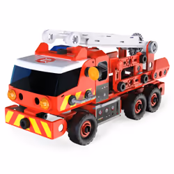 Meccano Junior, Rescue Fire Truck with Lights and Sounds STEAM Building Kit, for Kids Aged 5 and up