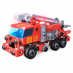 Meccano Junior, Rescue Fire Truck with Lights and Sounds STEAM Building Kit, for Kids Aged 5 and up - Additional view 6