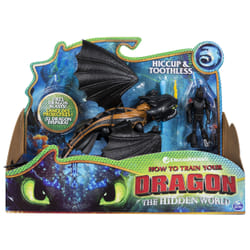 DreamWorks Dragons , Toothless and Hiccup, Dragon with Armored Viking Figure, for Kids Aged 4 and Up