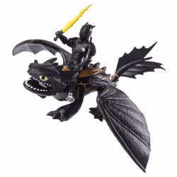 DreamWorks Dragons , Toothless and Hiccup, Dragon with Armored Viking Figure, for Kids Aged 4 and Up