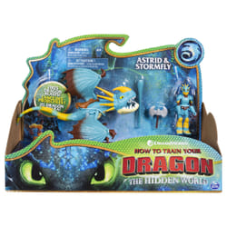 DreamWorks Dragons , Stormfly and Astrid, Dragon with Armored Viking Figure, for Kids Aged 4 and Up