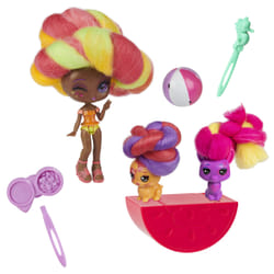 Candylocks , 3-Pack, Margo Punch 3-inch Scented Collectible Surprise Doll and 2 Pets with Accessories