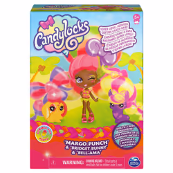 Candylocks , 3-Pack, Margo Punch 3-inch Scented Collectible Surprise Doll and 2 Pets with Accessories