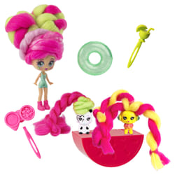 Candylocks , 3-Pack, Kiwi Kimmi 3-inch Scented Collectible Surprise Doll and 2 Pets with Accessories