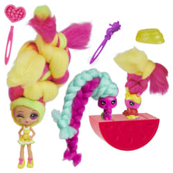 Candylocks , 3-Pack, Lemon Lou Twist 3-inch Scented Collectible Surprise Doll and 2 Pets with Accessories