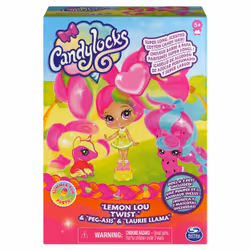 Candylocks , 3-Pack, Lemon Lou Twist 3-inch Scented Collectible Surprise Doll and 2 Pets with Accessories