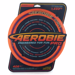 Aerobie Pro Ring Outdoor Flying Disc, 14 inches, Orange, Frisbee, 5 yr(s)